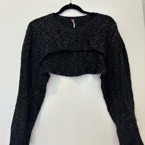 Free People Cropped Sweater shrug boho chic festival bohemian chunky knit